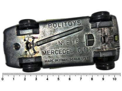Mercedes C111 Politoys '70 Zielony 1:43 Made in Italy 2xMetal – zdjęcie 7