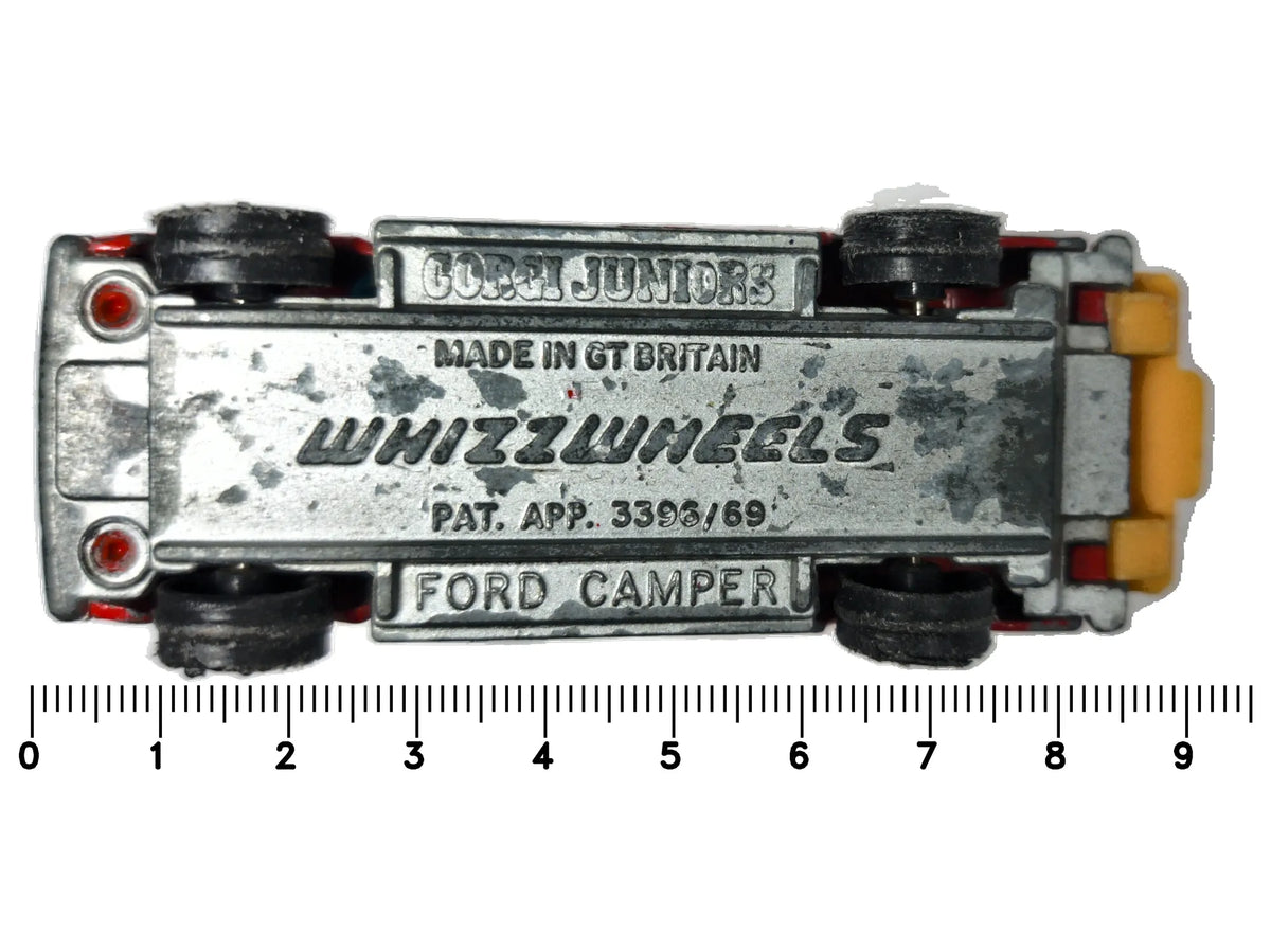 FORD CAMPER, Corgi Juniors, Made in Gt Britain, No.3396/69, Czerwony, 1:64 – zdjęcie 7