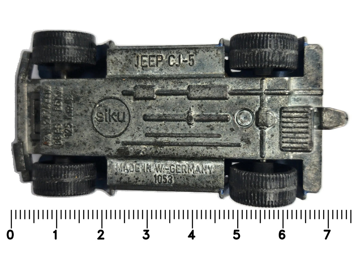 JEEP CJ-5, Siku, Made in W-Germany, Die cast 1053, Grafitowy 1:55, Resoraki – zdjęcie 7