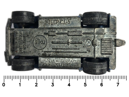 JEEP CJ-5, Siku, Made in W-Germany, Die cast 1053, Grafitowy 1:55, Resoraki – zdjęcie 7