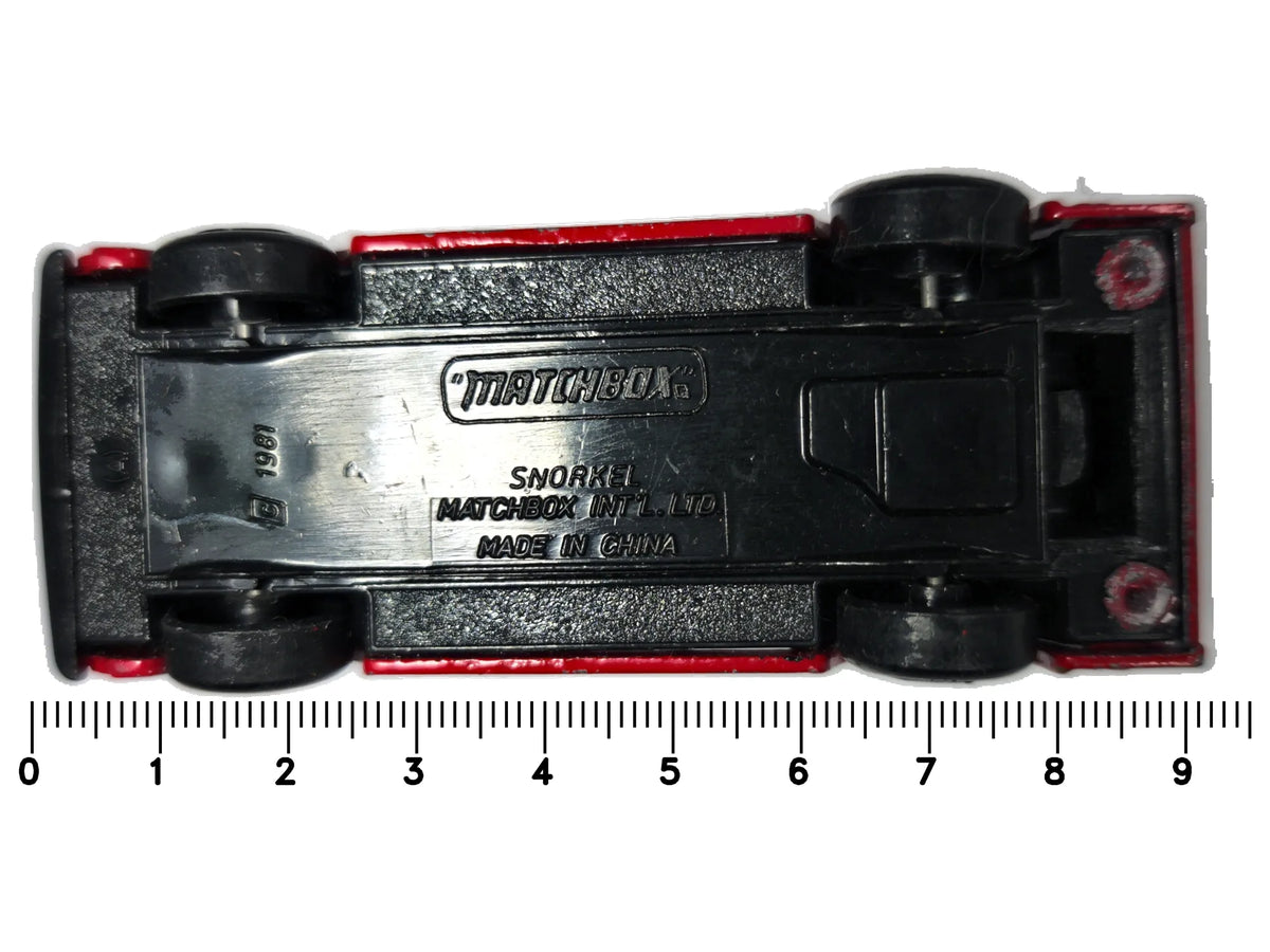 SNORKEL RESCUE SQUAD, STRAŻ POŻARNA, Matchbox 1981, Czerwony 1:100 Resoraki – zdjęcie 7