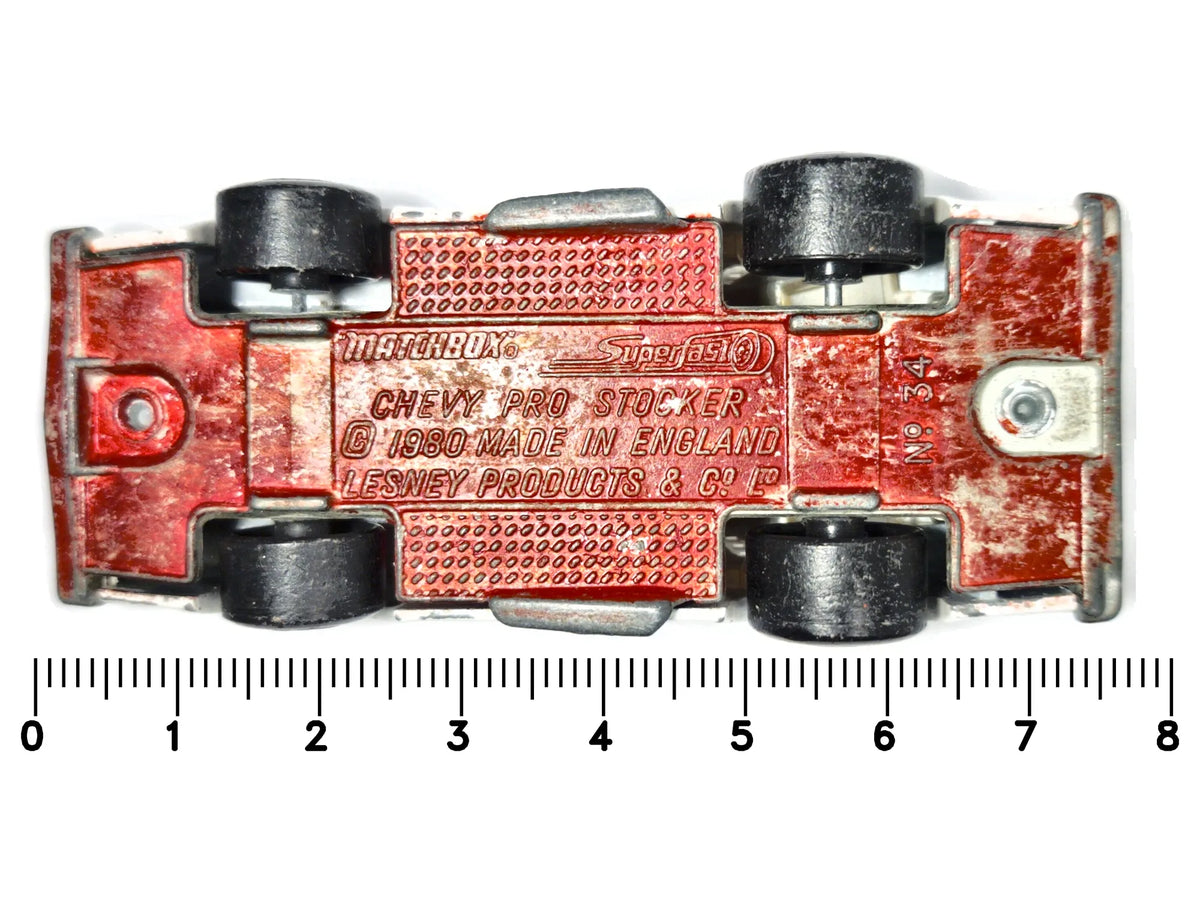 CHEVY PRO STOCKER Superfast Matchbox 1980 Biały 1:64 Made in England – zdjęcie 7