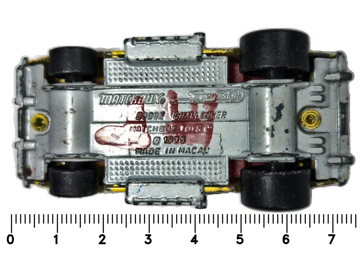 DODGE CHALLENGER, Matchbox 1975, Die cast, Żółty, 1:72, Resoraki – zdjęcie 7