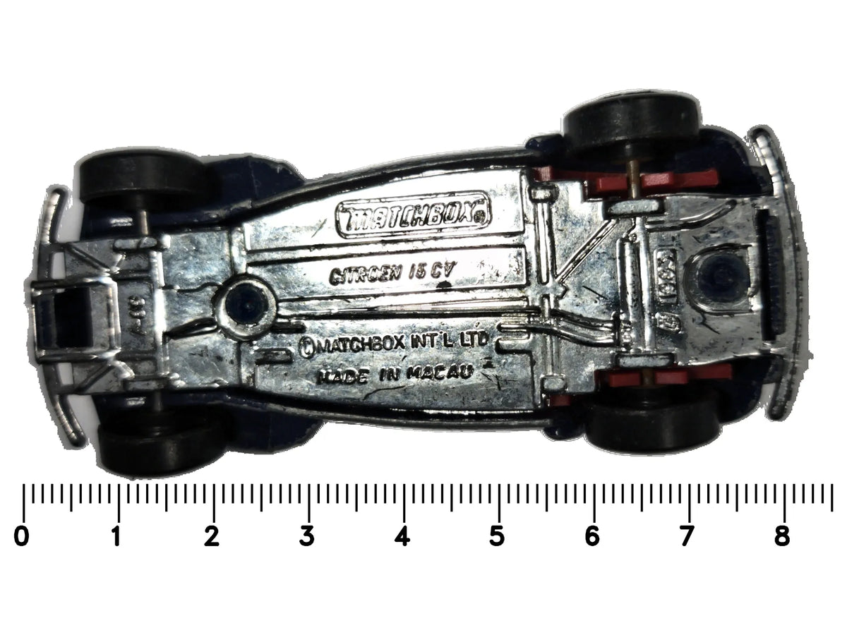 Citroen 15 Cv Matchbox 1983 Niebieski 1:54 Made in Macau – zdjęcie 7