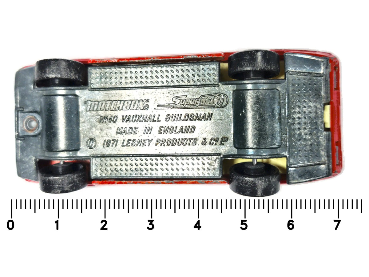 VAUXHALL GUILDSMAN, Matchbox 1971, Die cast NO.40, Czerwony, 1:64, Resoraki – zdjęcie 7