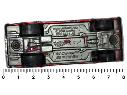'64 Chevelle Ss Hot Wheels 2011 1:64 Luzak Czerwony Muscle Car – zdjęcie 7