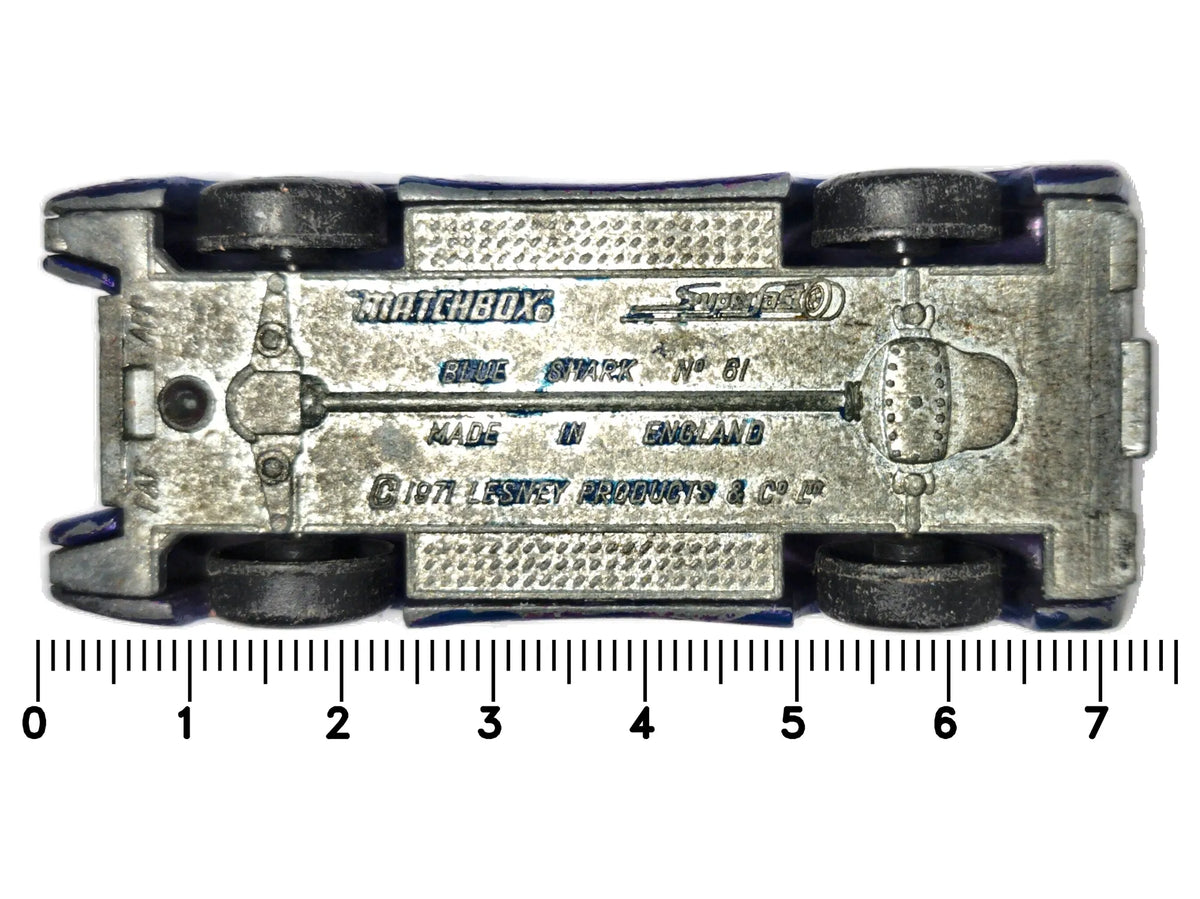 BLUE SHARK, Matchbox 1971, Made in England, Die cast 61, Niebieski, 1:64 – zdjęcie 7