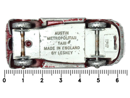 AUSTIN METROPOLITAN TAXI Matchbox '60 Bordowy 1:55 Made in England – zdjęcie 7