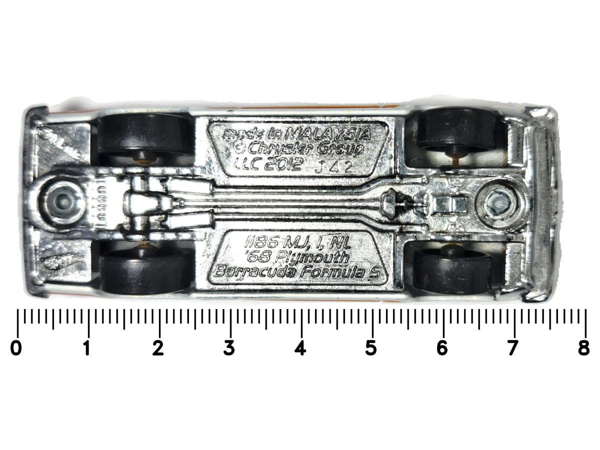 '68 PLYMOUTH BARRACUDA FORMULA S, Hot Wheels 2012, Die cast, Biały, 1:64 – zdjęcie 7