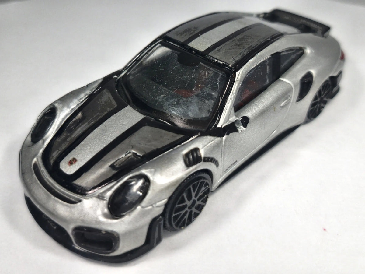 PORSCHE 911 GT2 RS, Bburago, Die cast 12108, Srebrny, 1:43, Resoraki – zdjęcie 2