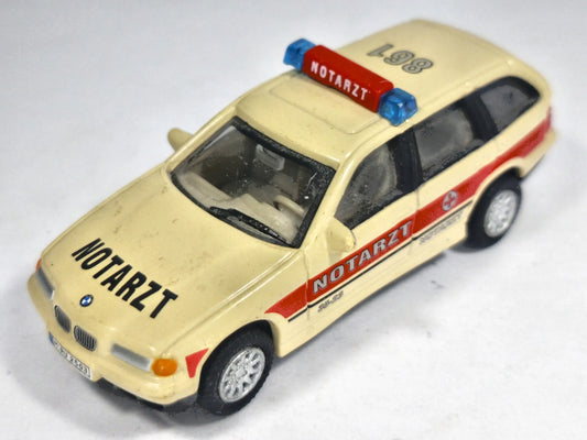 BMW 325I TOURING KOMBI NOTARZT, Hongwell, Die cast, Kremowy, 1:58, Resoraki – zdjęcie 2