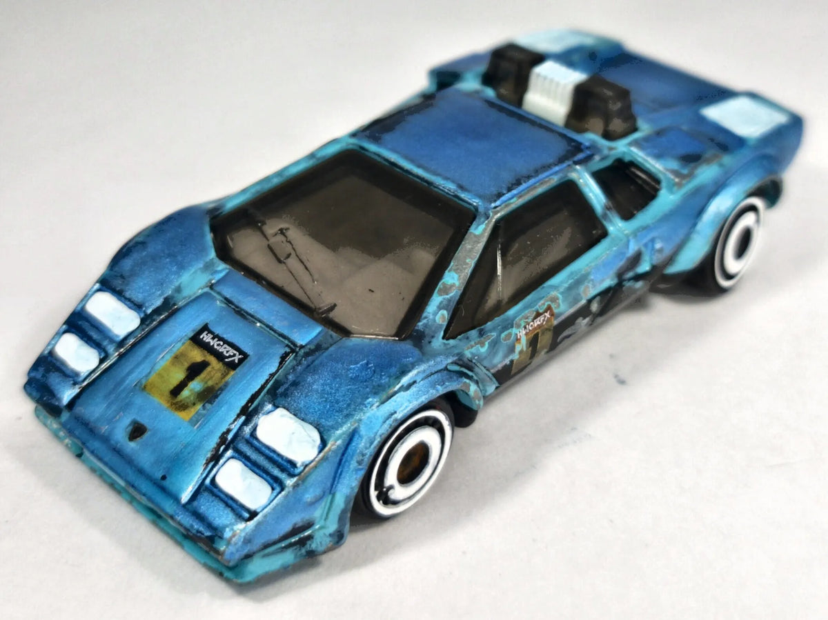 LAMBORGHINI COUNTACH PACE CAR POLICE Hot Wheels 2017 Turkusowy 1:64 – zdjęcie 2