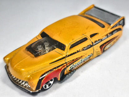 '49 DRAG MERC, Hot Wheels 2010, Die cast E39, Żółty, 1:64, Resoraki – zdjęcie 2