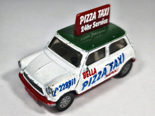 ROVER MINI Pizza Taxi 24hr Service SIKU '80 Biały 1:43 Made in Germany – zdjęcie 2