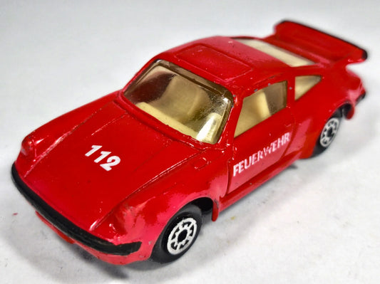 Porsche 911 Turbo Straż pożarna MC Toy Czerwony 1:55 Made in France 112 – zdjęcie 2