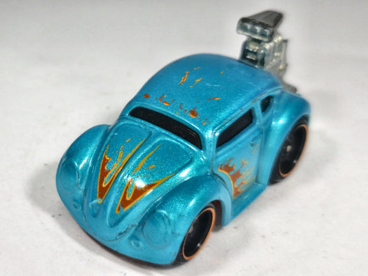 Volkswagen Beetle Hot Wheels 2000 1:64 Luzak Niebieski – zdjęcie 2
