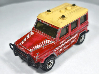 MERCEDES-BENZ 280 GE RESCUE UNIT, Matchbox 1984, Die cast, Czerwony, 1:50 – zdjęcie 2