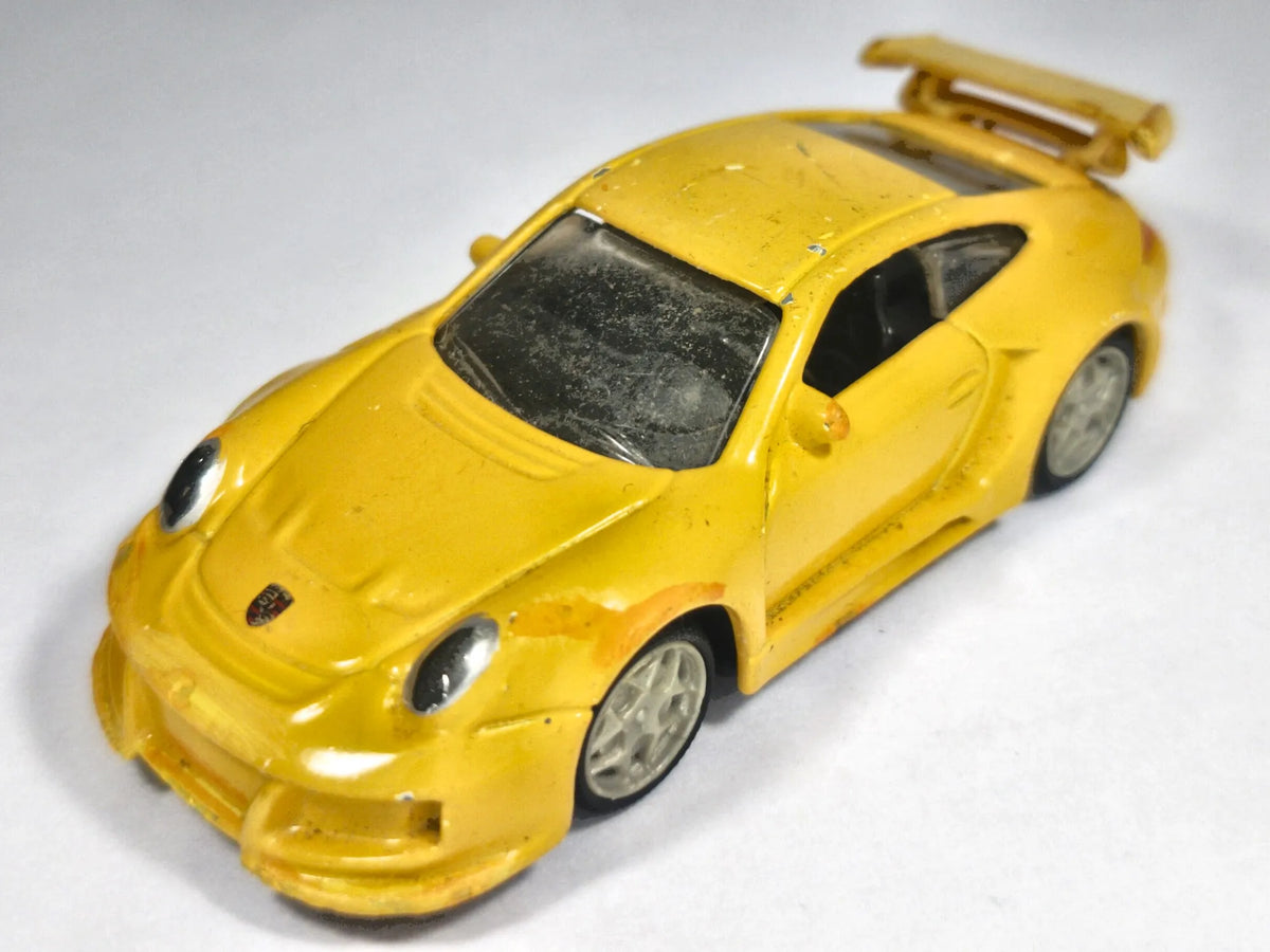 PORSCHE 911 GT2, Bburago, Made in Ch, Die cast 11636, Żółty, 1:43, Resoraki – zdjęcie 2