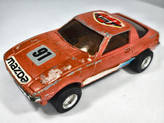 MAZDA RX-7 Z SERII 200 1983 Pomarańcz. 1:45 Made in Konk Kong Vintage Model – zdjęcie 2