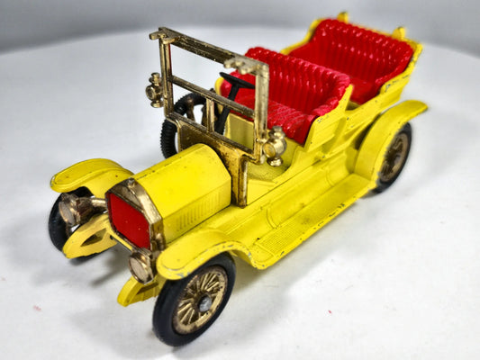 1907 Peugeot Matchbox '70 Żółty 1:32 Made in England Renaulac Museum – zdjęcie 2