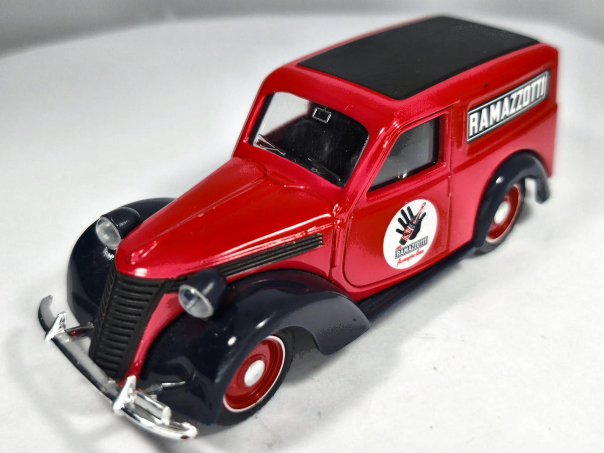 FIAT 1100E FURGONE 1950, RAMAZAOTTI, Brumm, Die cast Czerwony 1:43 Resoraki – zdjęcie 2