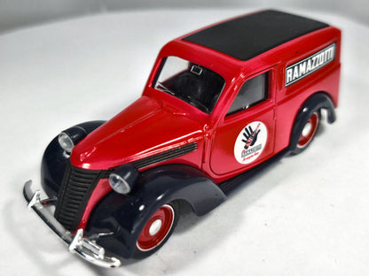 FIAT 1100E FURGONE 1950, RAMAZAOTTI, Brumm, Die cast Czerwony 1:43 Resoraki – zdjęcie 2