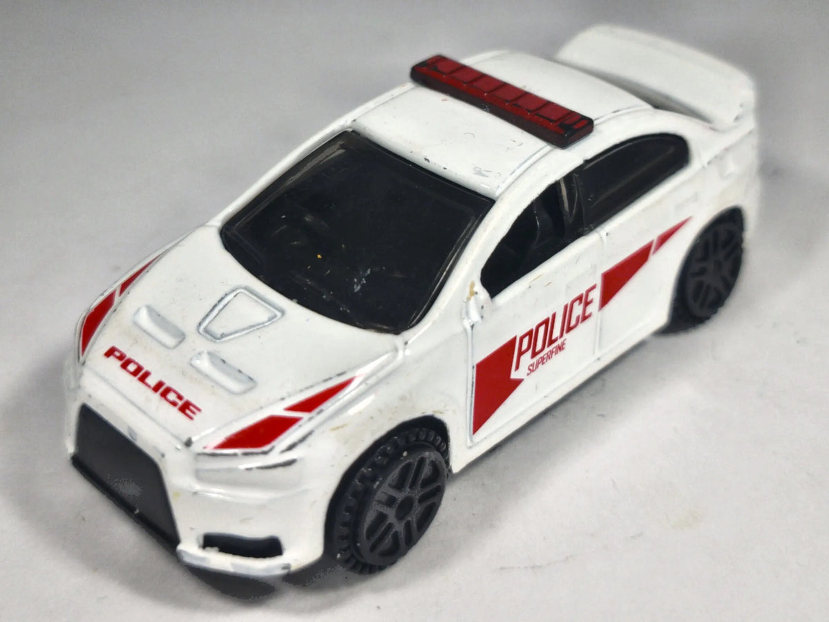 Jak Mitsubishi Lancer Evolution X Police, Die cast, Biały, 1:64, Resoraki – zdjęcie 2