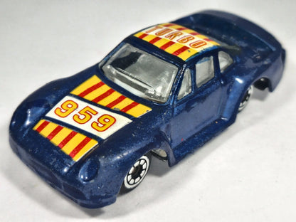 PORSCHE 959 TURBO, Pioneer, Vintage Die cast 1986, Niebieski 1:64, Resoraki – zdjęcie 2