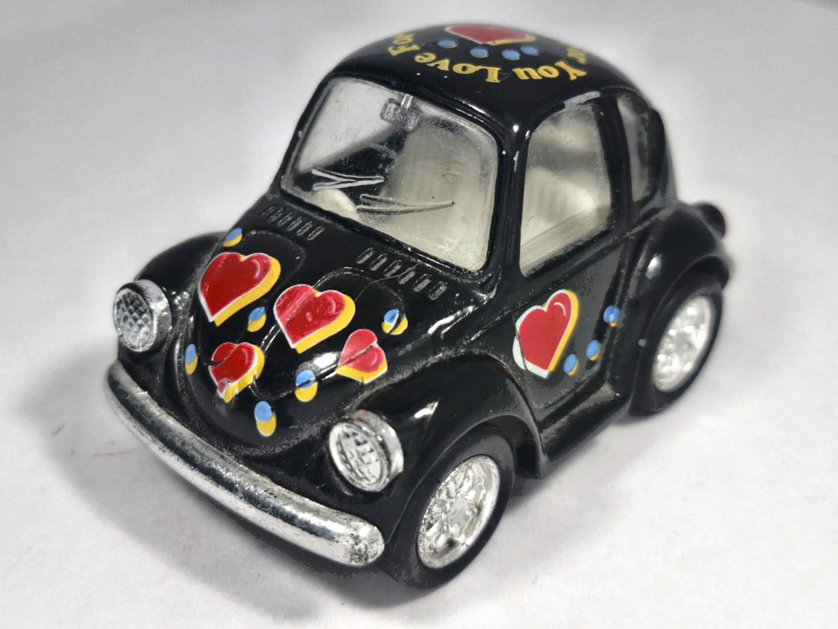 VW Beetle Black Love Bug Car, Kintoy, Die cast 2029101 Czarny 1:64 Resoraki – zdjęcie 2