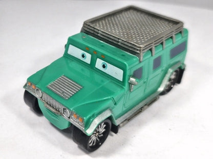 Hummer H2 Bohater T.J. Disney/Pixar Cars 1:64 Luzak Zielony – zdjęcie 2