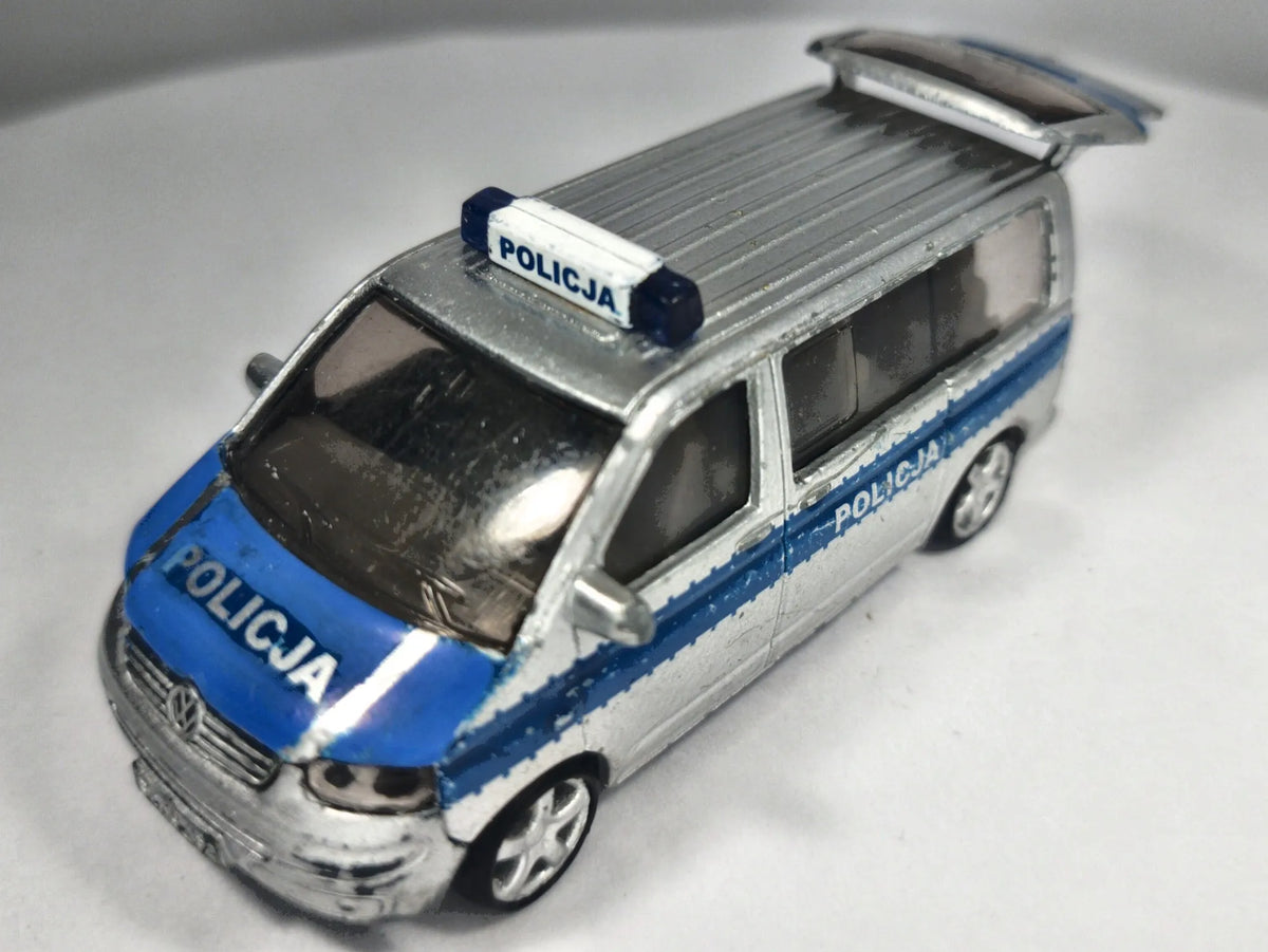 VOLKSWAGEN TRANSPORTER T5 POLICJA, Siku, Die cast 1070 1338, Srebrny, 1:55 – zdjęcie 2