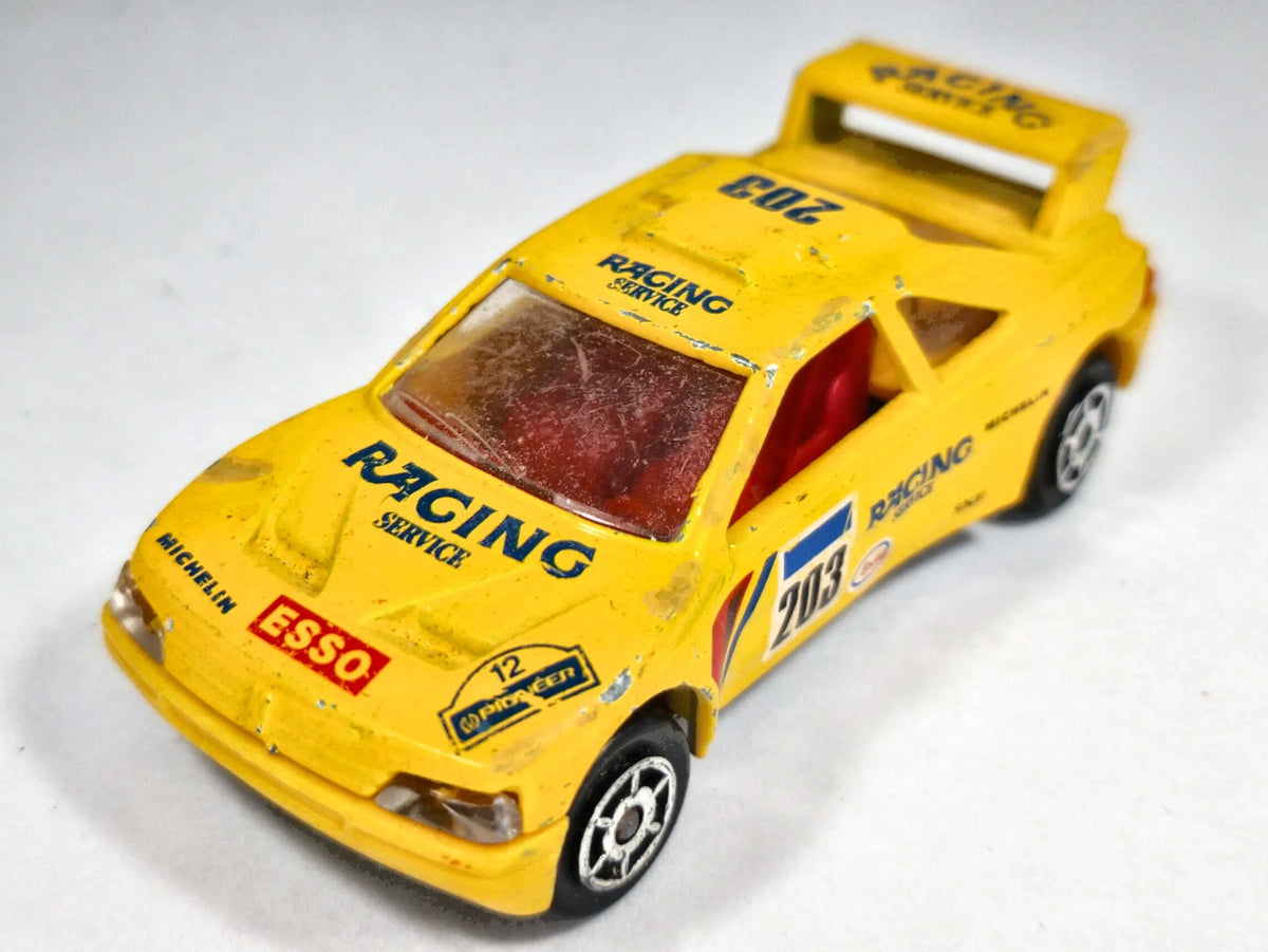 PEUGEOT 405 T 16 RACING 203 Majorette Made in France Żółty 1:60 – zdjęcie 2