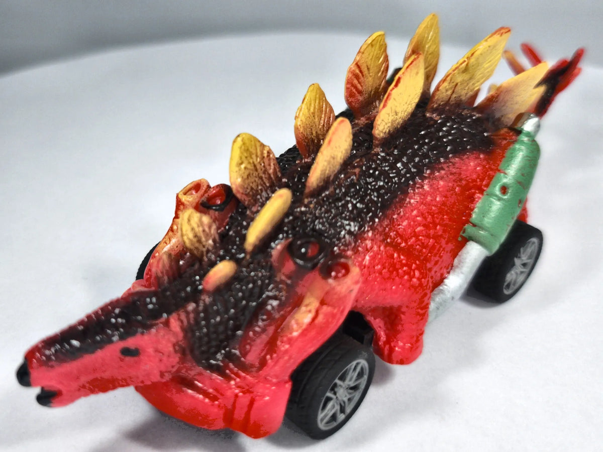 Samochód W Kształcie Stegozaura Dinobros Czerwony 1:55 – zdjęcie 2