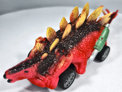 Samochód W Kształcie Stegozaura Dinobros Czerwony 1:55 – zdjęcie 2