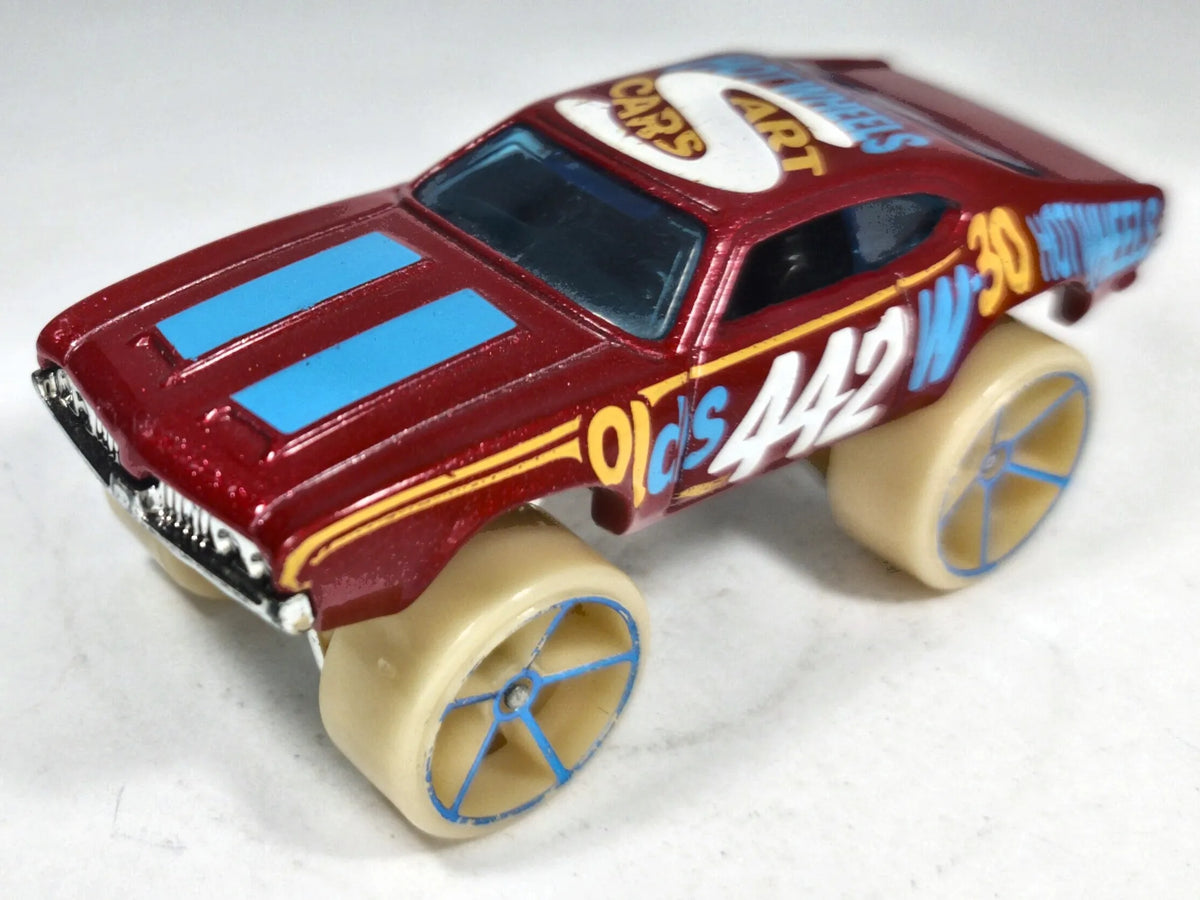 Oldsmobile 442 W-30 Hot Wheels 2006 1:64 CAR CRAFT Luzak Bordowy Muscle Car – zdjęcie 2