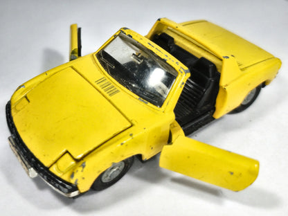 V/W PORSCHE 914 CABRIO Dinky Toys '70 Żółty 1:43 Made in England – zdjęcie 2