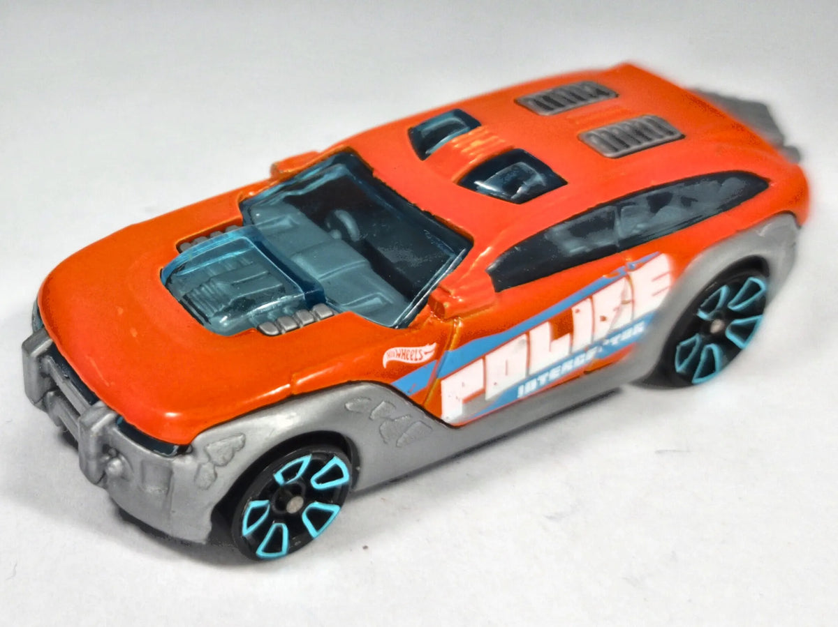 HW Pursuit Hot Wheels 2012 HW Racing 1:64 Luzak Pomarańczowy Policja – zdjęcie 2