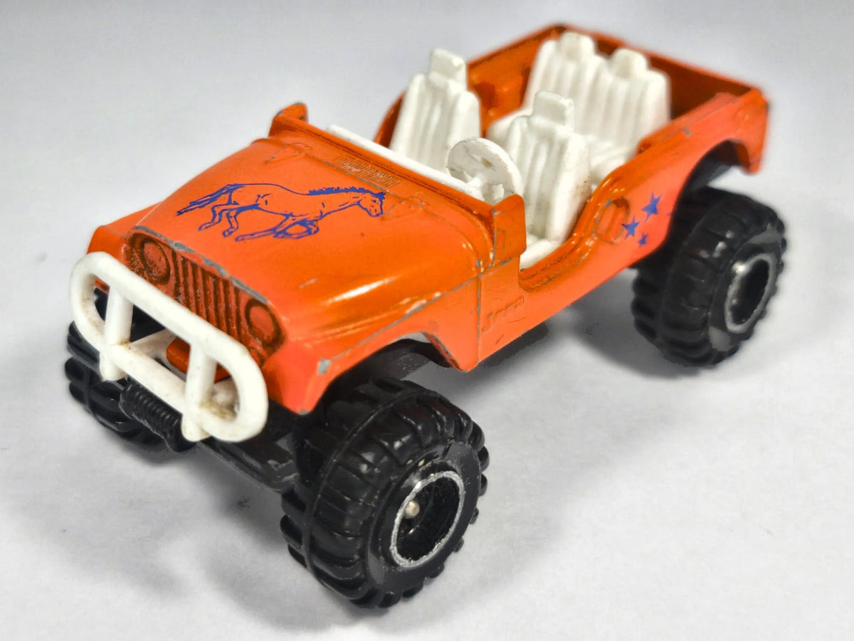 JEEP TERENOWY, Corgi Ok 1980, Made in Gt Britan, Pomarańczowy 1:64 Resoraki – zdjęcie 2
