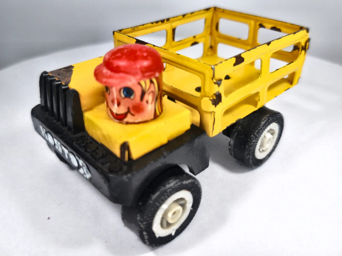 ZABYTKOWY BLASZAK WYWROTKA, Kosto 1970, Made in France, Żółty, 1:43 – zdjęcie 2