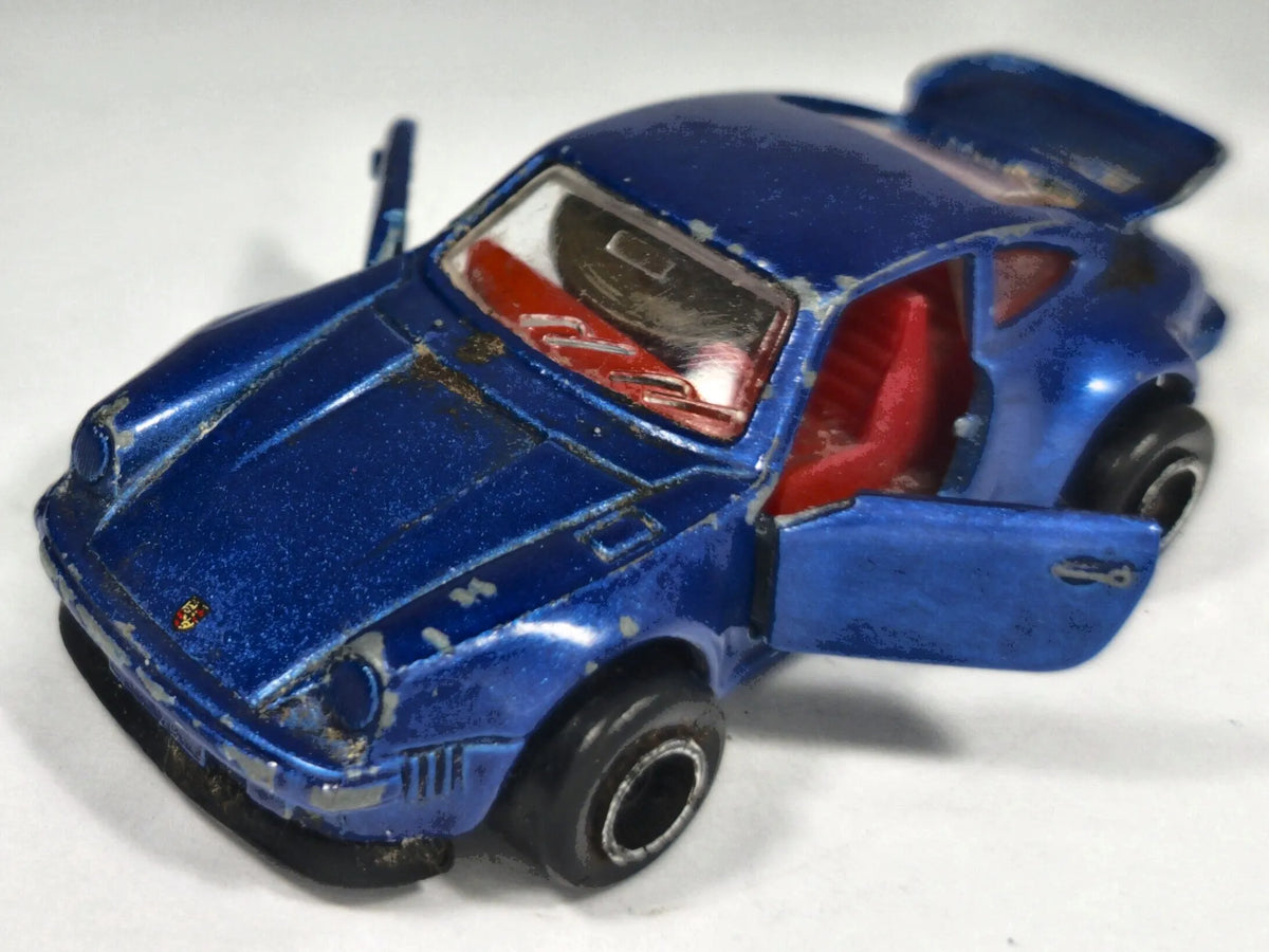 Porsche Turbo Majorette 1:57 Made in France Luzak Niebieski – zdjęcie 2