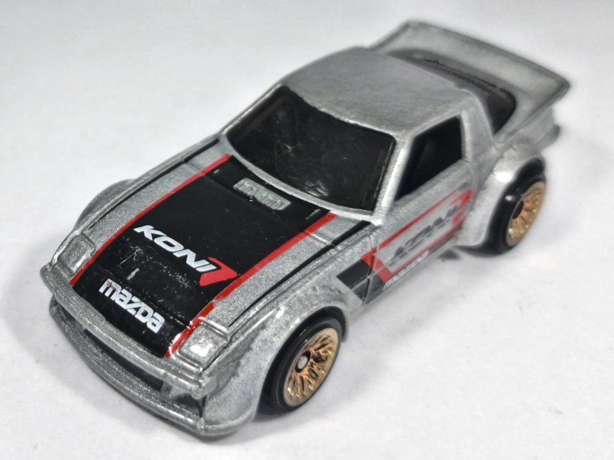 Mazda Rx-7 Hot Wheels HW Speed Graphics 1:64 KONI7 Luzak Srebrny – zdjęcie 2