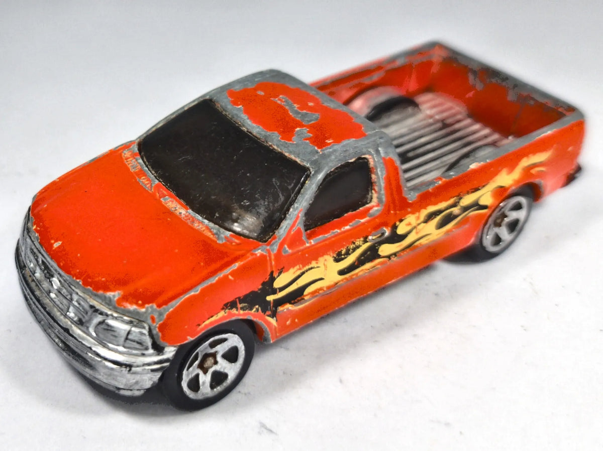 Ford F-150 Hot Wheels 1996 1:64 Pickup Luzak Pomarańczowy – zdjęcie 2