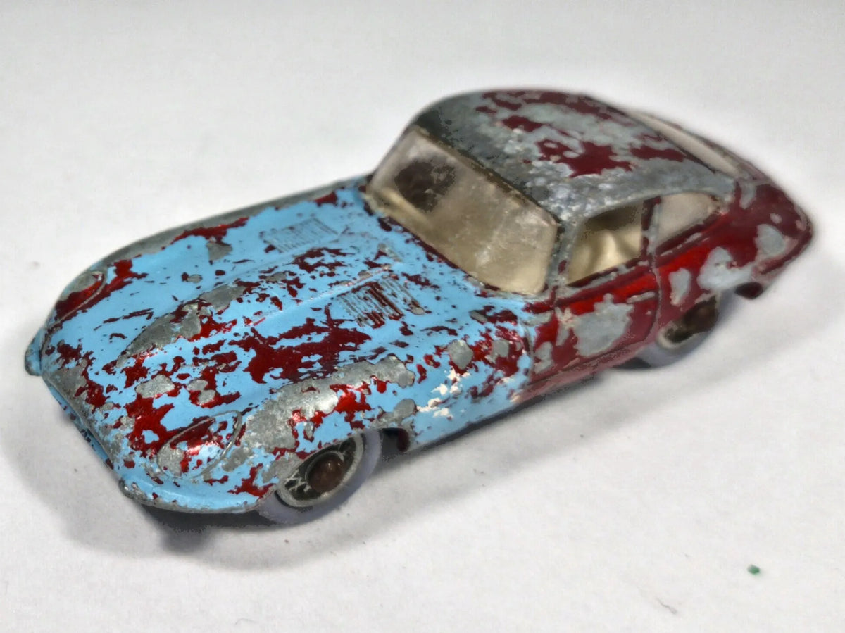 "E" Type Jaguar Matchbox '60 Niebieski 1:72 Made in England – zdjęcie 2