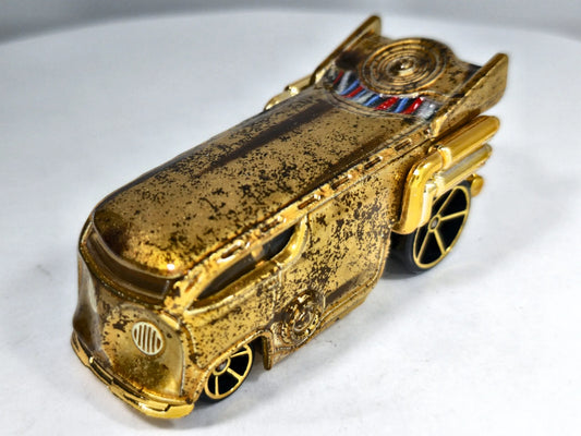 C-3PO CHARACTER CAR DRAG BUS Star Wars Hot Wheels 2014 Złoty 1:64 – zdjęcie 2