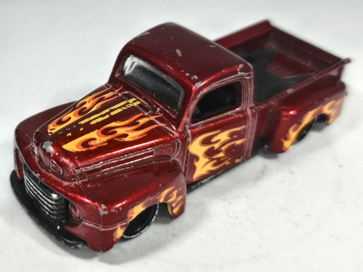1949 Ford F-100 Hot Wheels 2012-2015 1:64 Pickup Luzak Bordowy – zdjęcie 2