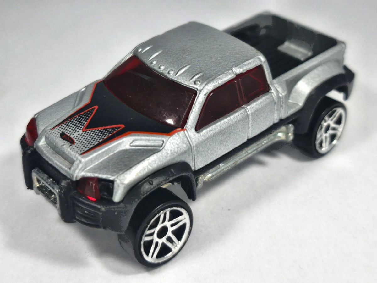 MEGA-DUTY, PICKUP TRUCK, Hot Wheels 2001, Die cast, Srebrny, 1:64, Resoraki – zdjęcie 2