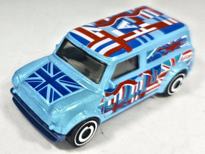'67 Austin Mini Van Hot Wheels 2014 1:64 Van Niebieski Vintage – zdjęcie 2
