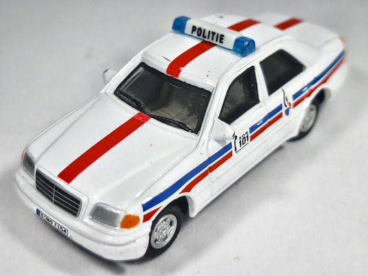 MERCEDES-BENZ C CLASS POLICE, Hongwell, Die cast, Biały, 1:56, Resoraki – zdjęcie 2