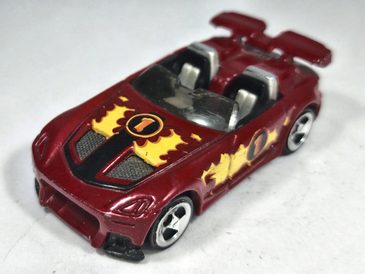 Tantrum Hot Wheels 2001 Ragtops & Roadsters 1:64 Luzak Czerwony – zdjęcie 2