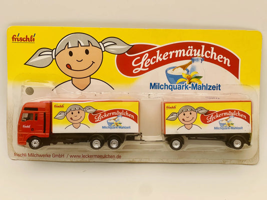 MAN TRUCK Grell 1:87 Czerwony Blister Promocyjny Leckermäulchen Frischli